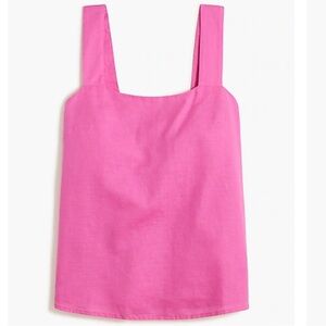 J. Crew Linen Blend Squareneck Tank Top Sz M